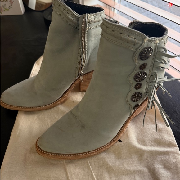 LIBERTY BLACK  Women's Fringe Ankle Boots - Light blue - Picture 2 of 3